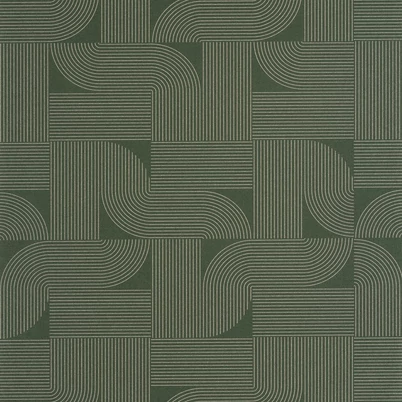 Caselio Geometrikus modern zöld-arany vinyl tapéta Softness Vert Or 53 cm X 10 m