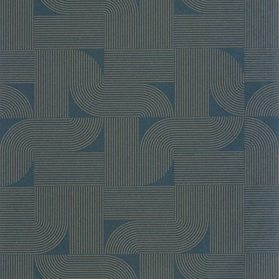 Caselio Geometrikus modern sötétkék vinyl tapéta Softness Bleu Cuivre 53 cm X 10 m