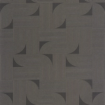 Caselio Geometrikus modern fekete-arany vinyl tapéta Softness Noir Or 53 cm X 10 m