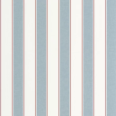 Caselio Elegáns csíkos kék vinyl tapéta piros szegéllyel Classic Lines Bleu Ciel 53 cm X 10 m