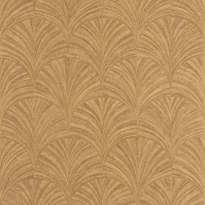 Caselio Palmetta mintás modern barna vinyl tapéta Vibration Savane 53 cm X 10 m