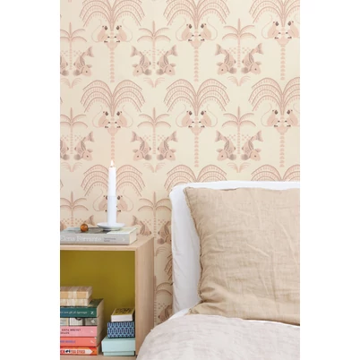 Állatmintás bézs rózsaszín vlies tapéta Majvillan Sunset Gold Shell Beige Pink 53 cm X 10 m