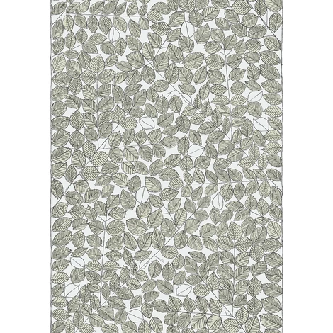 Boras Monokróm levélmintás zöld-fekete vlies tapéta Viola Gråsten Romans Black White 53 cm X 10 m
