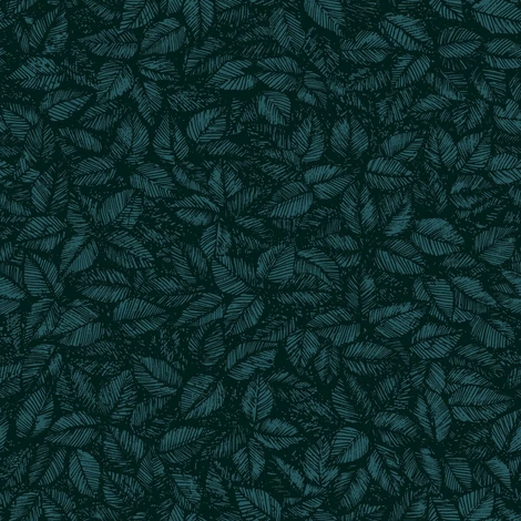 Boras Levél mintás modern kék-fekete vlies tapéta Viola Gråsten Amorina Blue Black 53 cm X 10 m