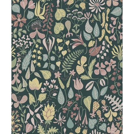 Boras Vidám virág mintás színes vlies tapéta Stig Lindberg Herbarium Multi 53 cm X 10 m