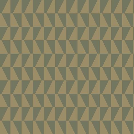 Boras Geoemtriai mintás modern zöld-arany vlies tapéta Arne Jacobsen Trapez Green 53 cm X 10 m