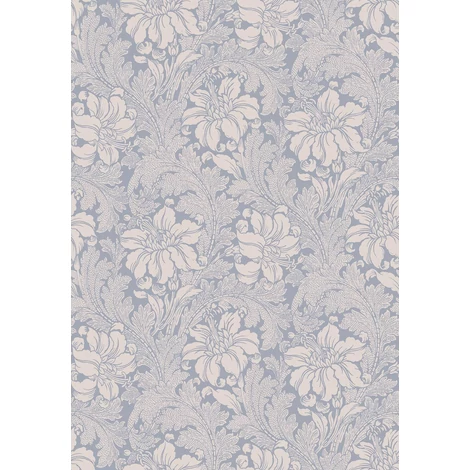 Boras Vintage virágos kék vlies tapéta Acanthus Blue 53 cm X 10 m