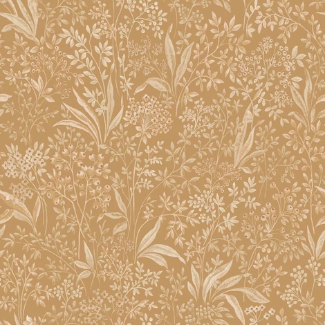 Boras Romantikus levél mintás sárga vlies tapéta Nocturne Yellow 53 cm X 10 m