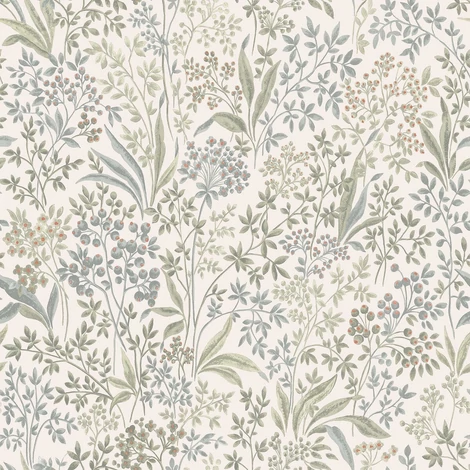 Boras Romantikus levél mintás zöld vlies tapéta Nocturne Green 53 cm X 10 m