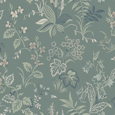 Boras Botanikai mintás skandináv zöld Folklore Multi 53 cm X 10 m