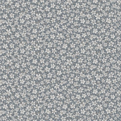 Boras Apró virágos kék vlies tapéta Skogsblomst Blue 53 cm X 10 m