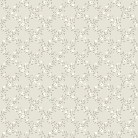 Boras Romantikus virágos rácsos bézs vlies tapéta Sommarslöja Grey 53 cm X 10 m