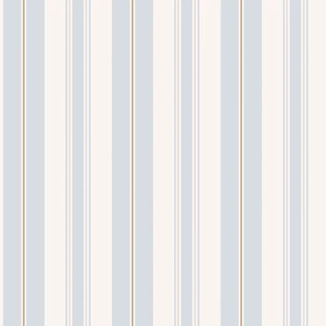 Boras Csíkos klasszikus kék vlies tapéta arany csíkkal Gustaf Blue 53 cm X 10 m