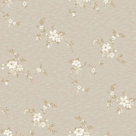 Boras Elegáns virág mintás bézs-arany Saga Beige 53 cm X 10 m