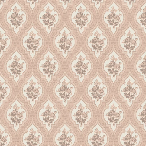 Boras Klasszikus medalion mintás rózsaszín vlies tapéta Eternal Flower Pink 53 cm X 10 m