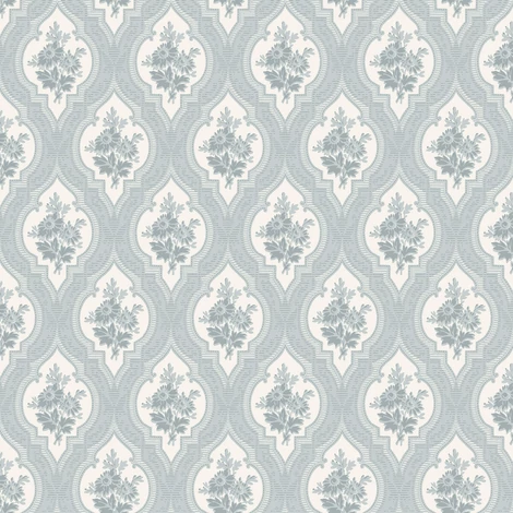 Boras Klasszikus medalion mintás kék vlies tapéta Eternal Flower Blue 53 cm X 10 m