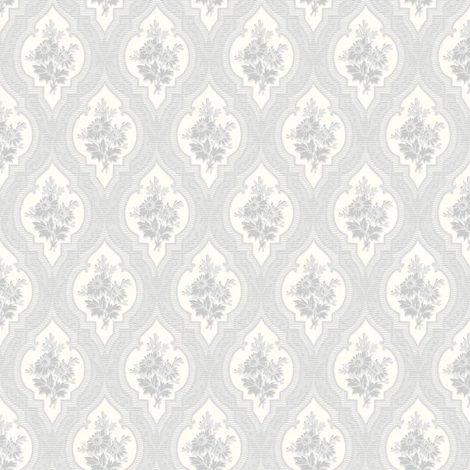 Boras Klasszikus medalion mintás szürke vlies tapéta Eternal Flower Grey 53 cm X 10 m