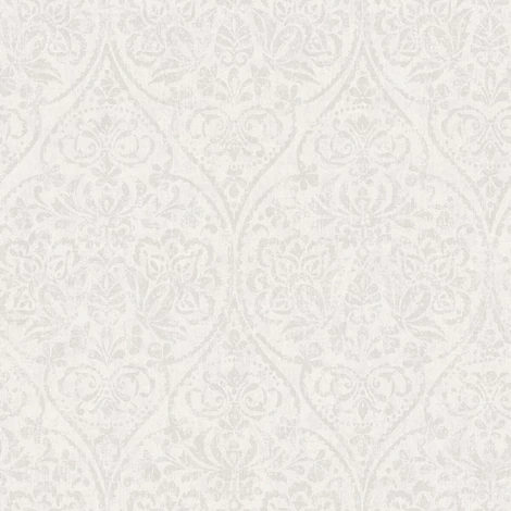 Boras Elegáns ornamentikás szürke vlies tapéta Hidden Medallion Grey 53 cm X 10 m