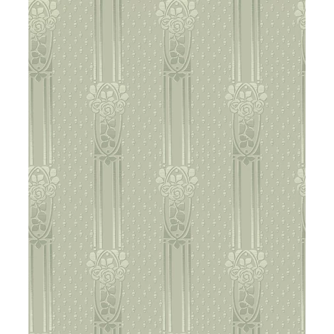 Boras Klasszikus zöld vlies tapéta görög oszlopokkal Ellen Green 53 cm X 10 m