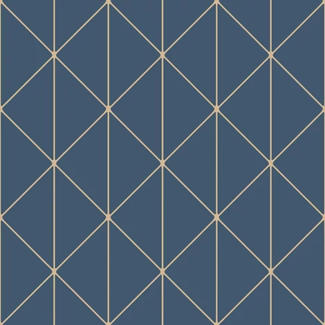 Boras Geometriai mintás glamúr kék vlies tapéta Diamonds Blue 53 cm X 10 m
