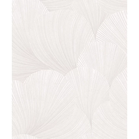 Boras Kagyló mintás modern fehér vlies tapéta Mirage White 53 cm X 10 m