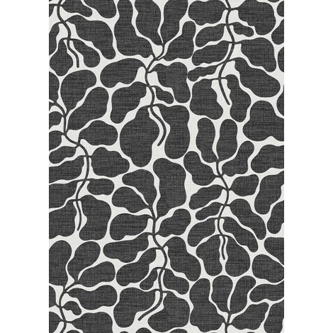 Boras Modern levélmintás fekete-fehér vlies tapéta My Secret Garden Black White 49 cm X 10 m