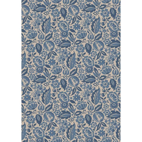 Boras Klasszikus gyümölcs mintás kék vlies tapéta Elise Blue 53 cm X 10 m