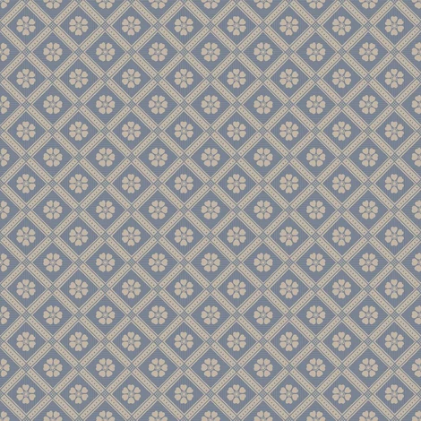 Boras Rácsos virágos skandináv kék vlies tapéta Love Blue 53 cm X 10 m