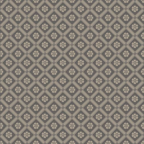 Boras Rácsos virágos skandináv fekete vlies tapéta Love Black 53 cm X 10 m