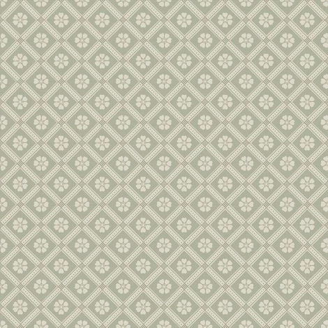 Boras Rácsos virágos skandináv zöld vlies tapéta Love Green 53 cm X 10 m