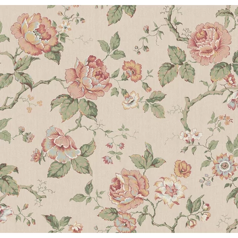 Boras Romantikus rózsás rózsaszín vlies tapéta Rosenträd Pink 49 cm X 10 m