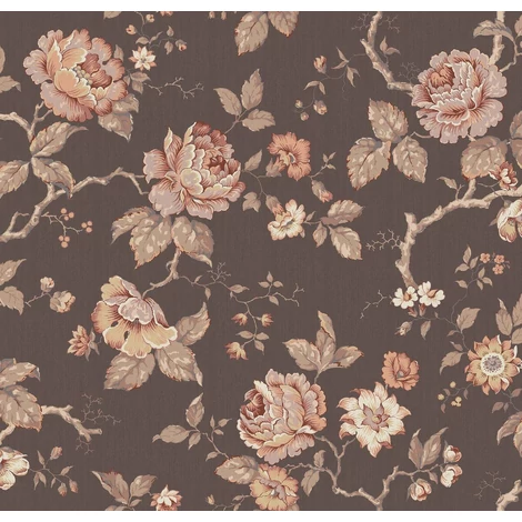 Boras Romantikus rózsás barna vlies tapéta Rosenträd Brown 49 cm X 10 m