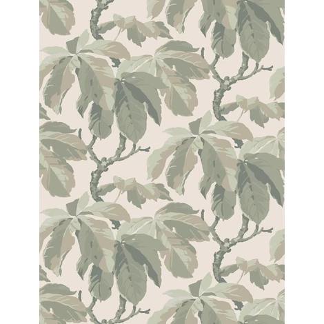 Boras Klasszikus levélmintás zöld vlies tapéta Kastanj Green 53 cm X 10 m