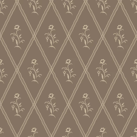 Boras Klasszikus barna vlies tapéta virágokkal Signe Brown 53 cm X 10 m