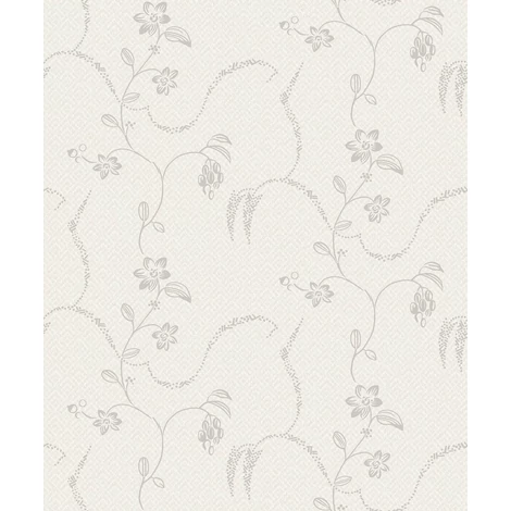 Boras Klasszikus inda mintás törtfehér vlies tapéta Elsie Grey 53 cm X 10 m