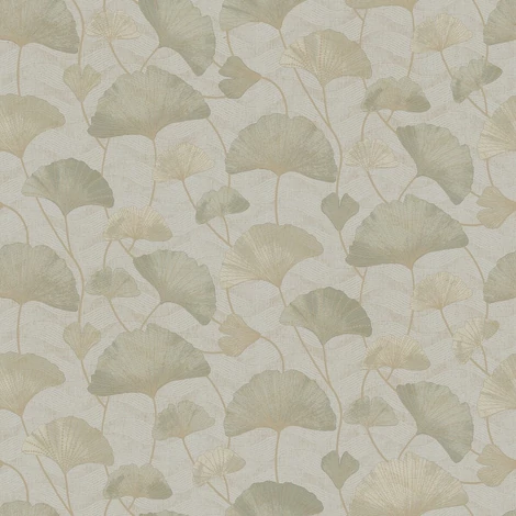 Boras Ginko mintás modern zöld vlies tapéta Sophia Green 53 cm X 10 m