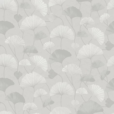 Boras Ginko mintás modern szürke vlies tapéta Sophia Grey 53 cm X 10 m
