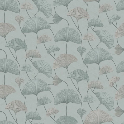 Boras Ginko mintás modern kék vlies tapéta Sophia Blue 53 cm X 10 m