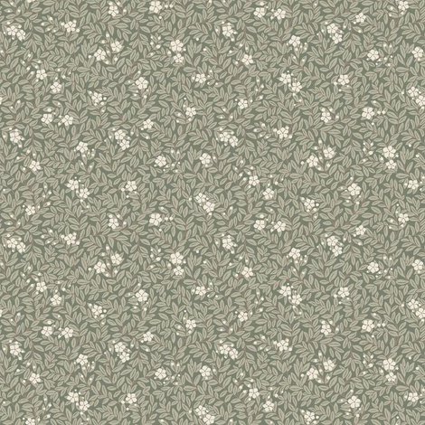 Boras Apró virágos zöld vlies tapéta Myrten Green 53 cm X 10 m