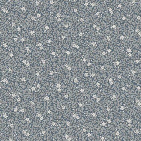 Boras Apró virágos kék vlies tapéta Myrten Blue 53 cm X 10 m