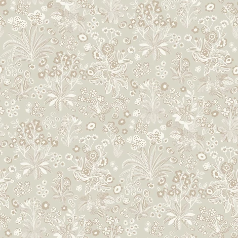 Boras Romantikus virág mintás bézs vlies tapéta Tuva Beige 53 cm X 10 m