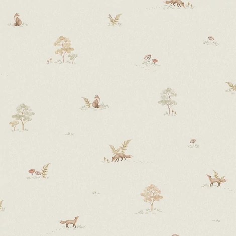 Boras Rókás bézs vlies tapéta Little Fox Beige 53 cm X 10 m