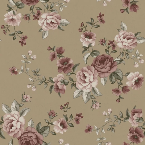 Boras Vintage rózsás barna vlies tapéta Nomi Brown 53 cm X 10 m