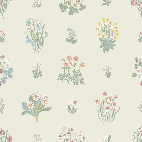 Boras Vintage virágos bézs vlies tapéta Ängsflora Beige 53 cm X 10 m