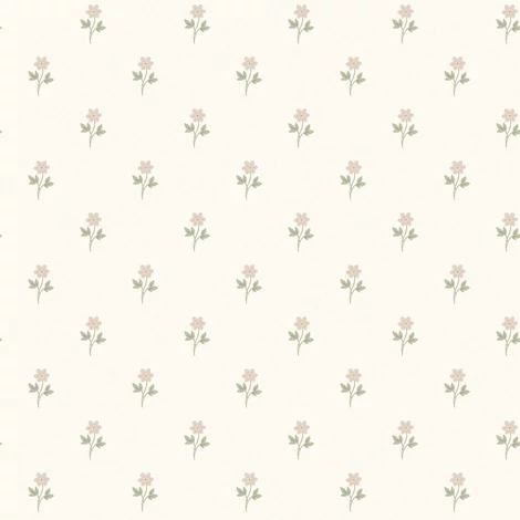 Boras Romantikus apró virág mintás halvány rózsaszín vlies tapéta Anemone Pink 53 cm X 10 m