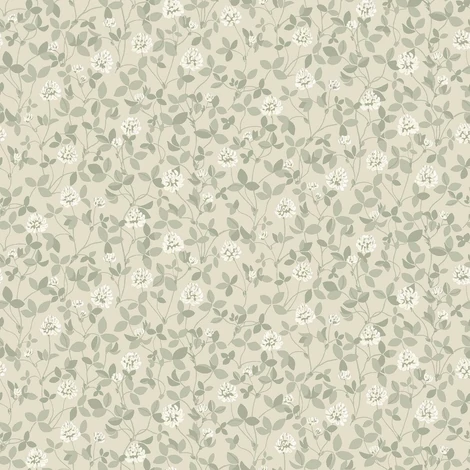 Boras Skandináv levél mintás bézs vlies tapéta Klöver Beige 53 cm X 10 m