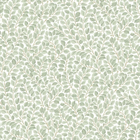 Boras Levél mintás modern zöld vlies tapéta Hazel Green 53 cm X 10 m