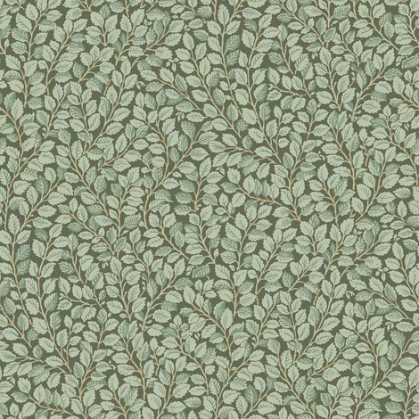 Boras Levél mintás modern zöld vlies tapéta Hazel Green 53 cm X 10 m