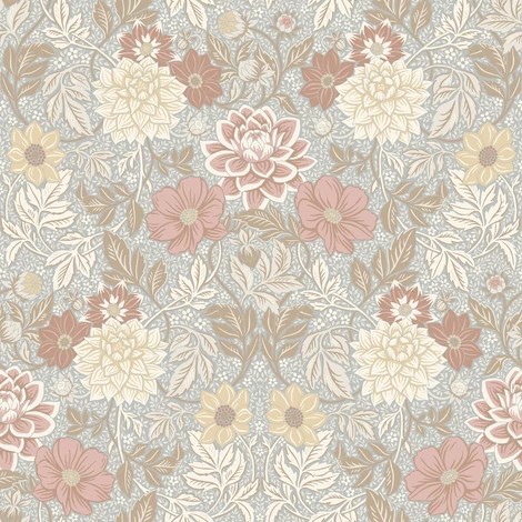 Boras Dália mintás világoskék vlies tapéta Dahlia Garden Multi 53 cm X 10 m