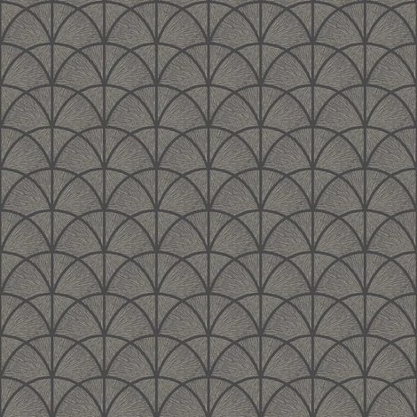 Boras Art Deco fényes fekete vlies tapéta Deco Arch Black 53 cm X 10 m